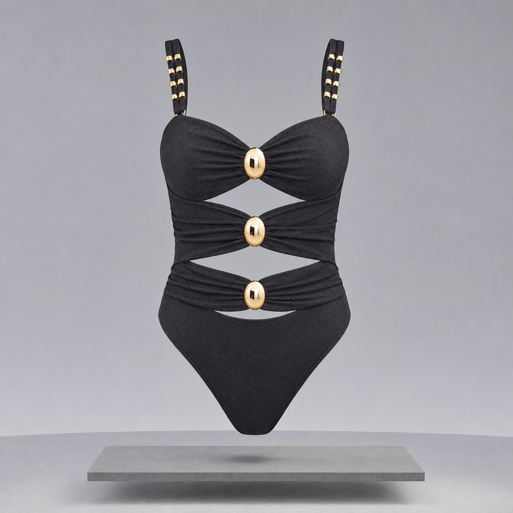 Cutout Ruched Sweetheart Neck One-Piece Swimwear