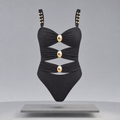 Cutout Ruched Sweetheart Neck One-Piece Swimwear
