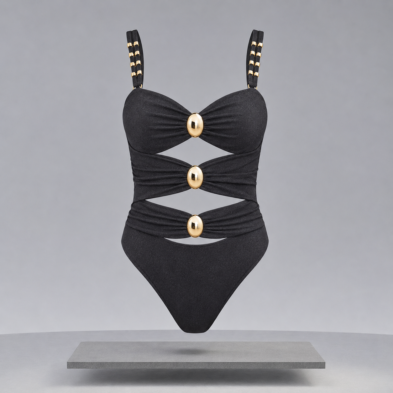 Cutout Ruched Sweetheart Neck One-Piece Swimwear