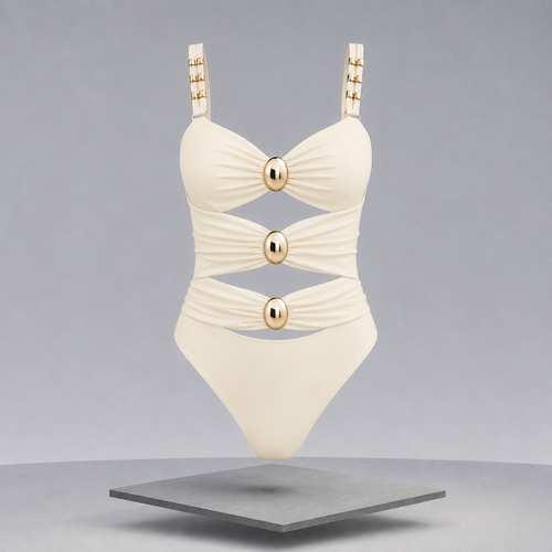 Cutout Ruched Sweetheart Neck One-Piece Swimwear