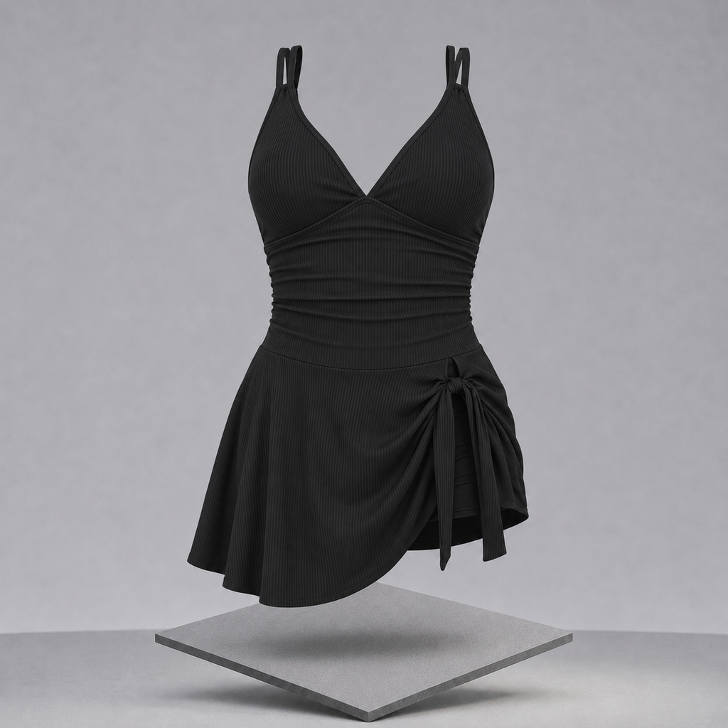 Double-Strap Tied Swim Dress