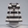 Wavy Striped Tied Front Long Sleeve Cover-Up Dress