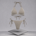 Halter Neck Tie Back Bikini Set