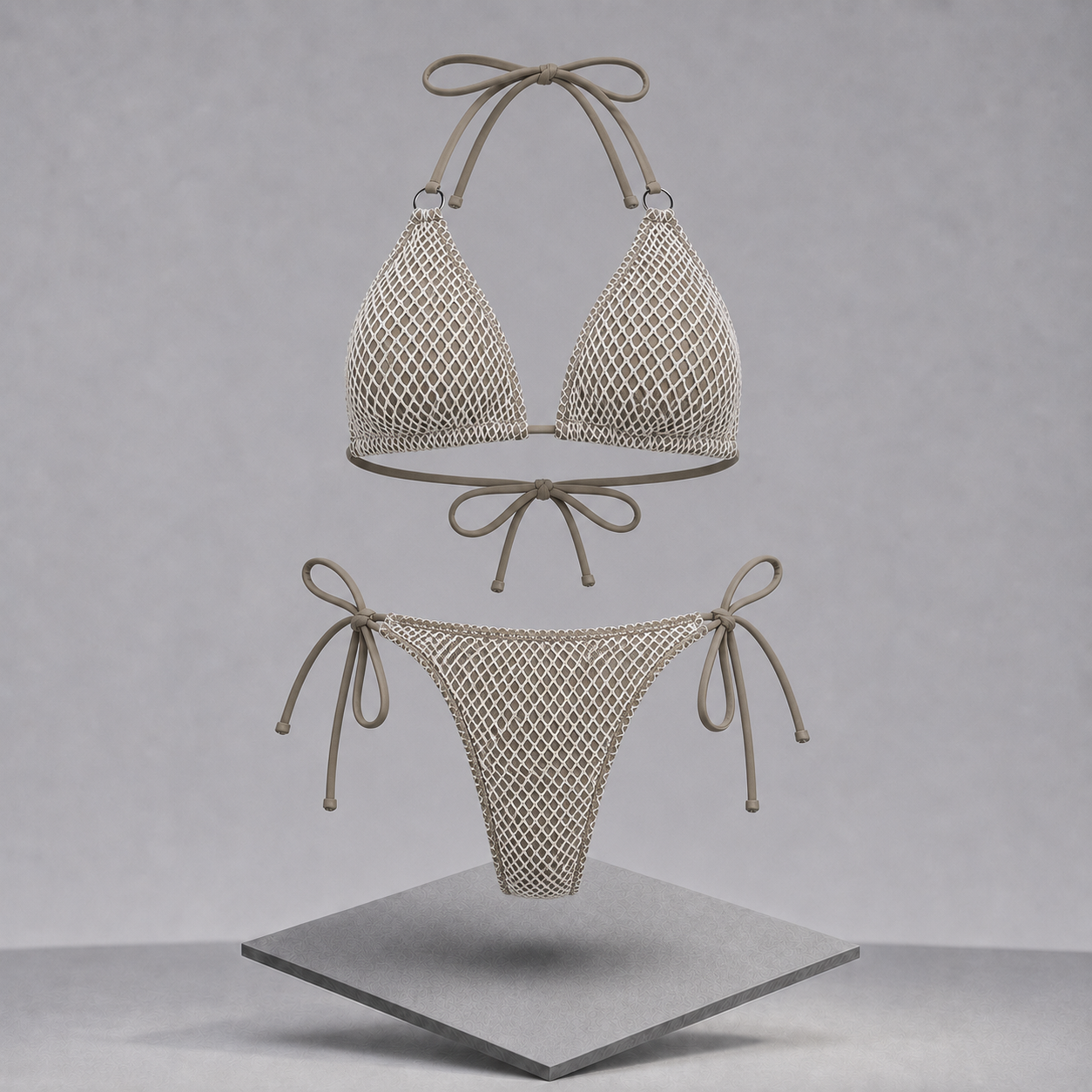 Halter Neck Tie Back Bikini Set