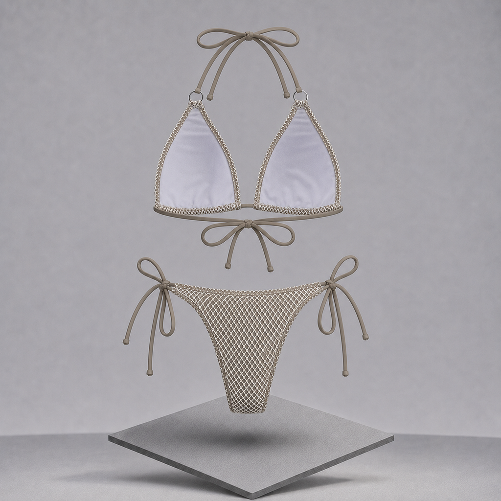 Halter Neck Tie Back Bikini Set