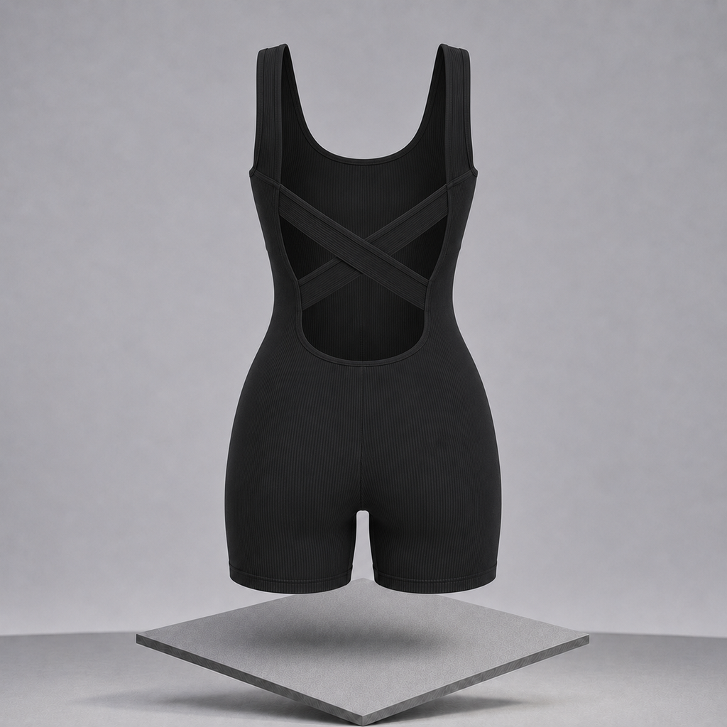 Crisscross Wide Strap Active Romper