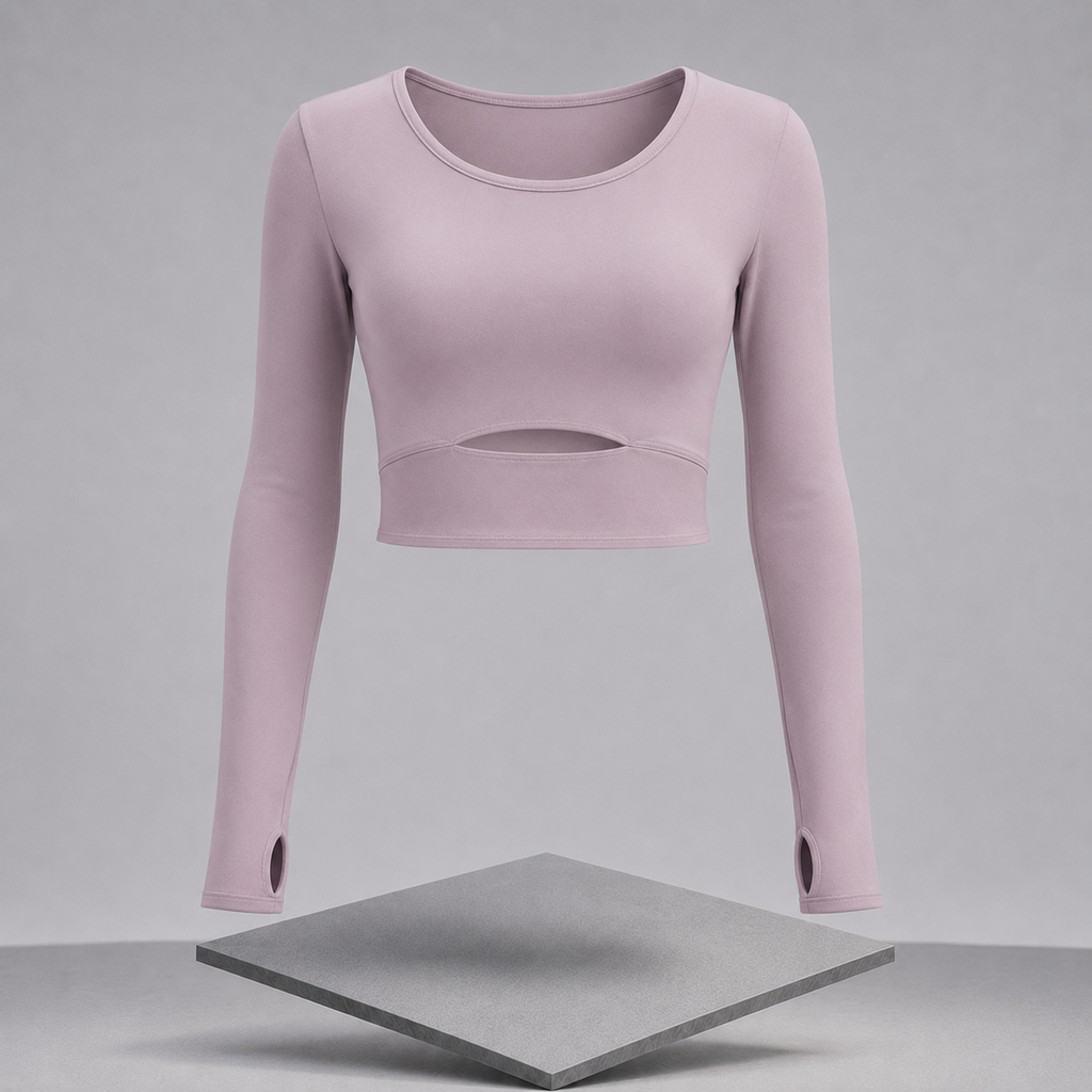 Long Sleeve Cropped Top With Sports Strap