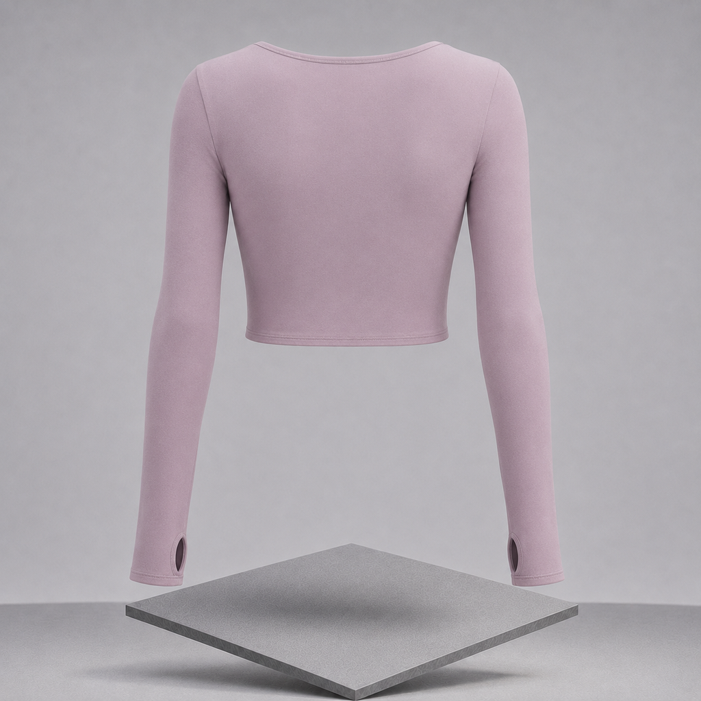 Long Sleeve Cropped Top With Sports Strap
