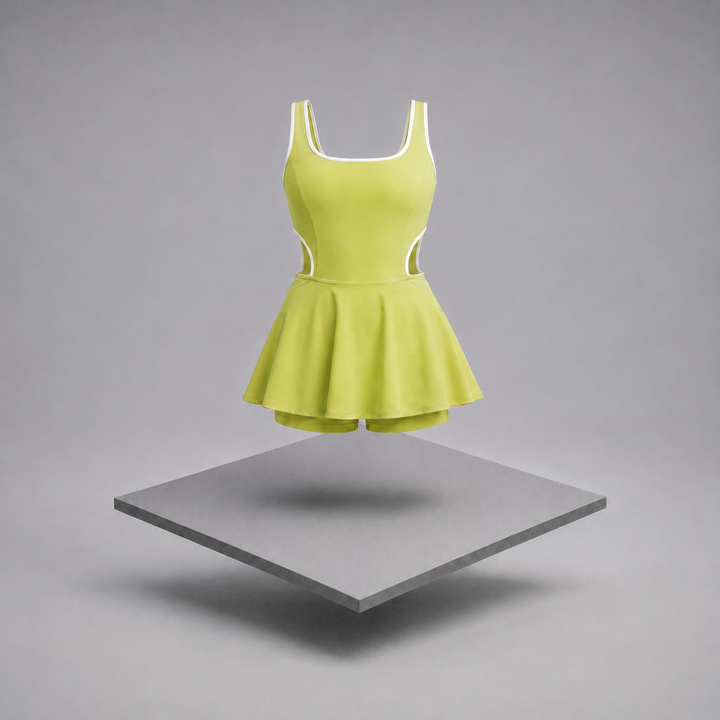 Wide Strap Active Dress with Unitard Liner