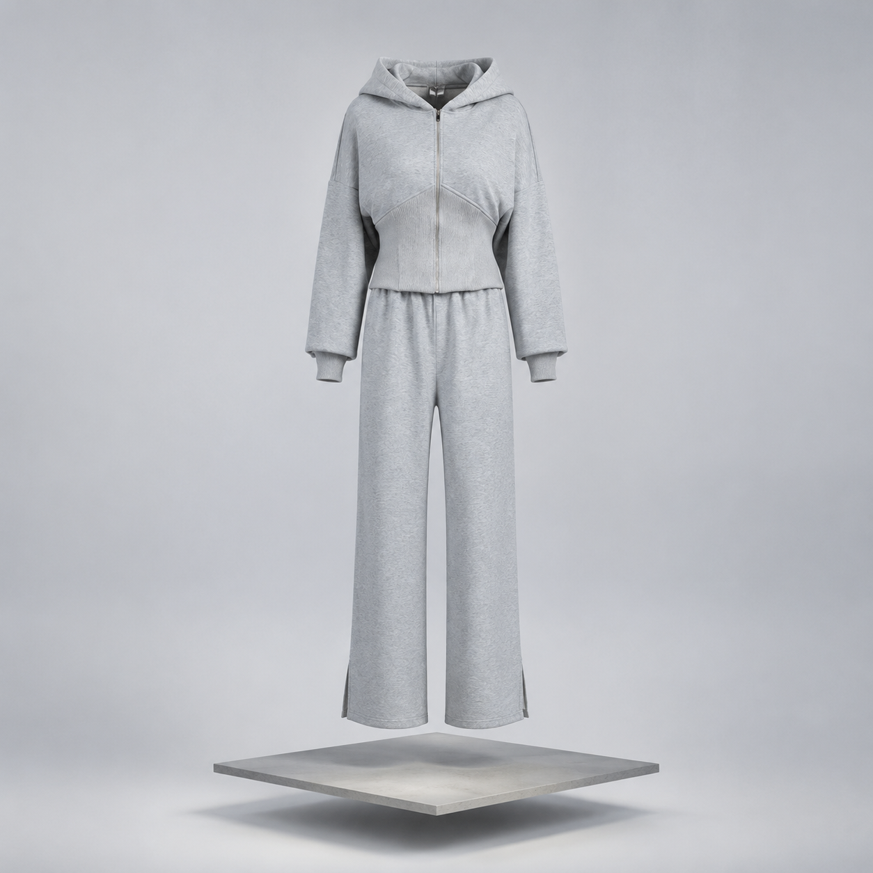 Zip Up Hoodie & Wide Leg Pants Set