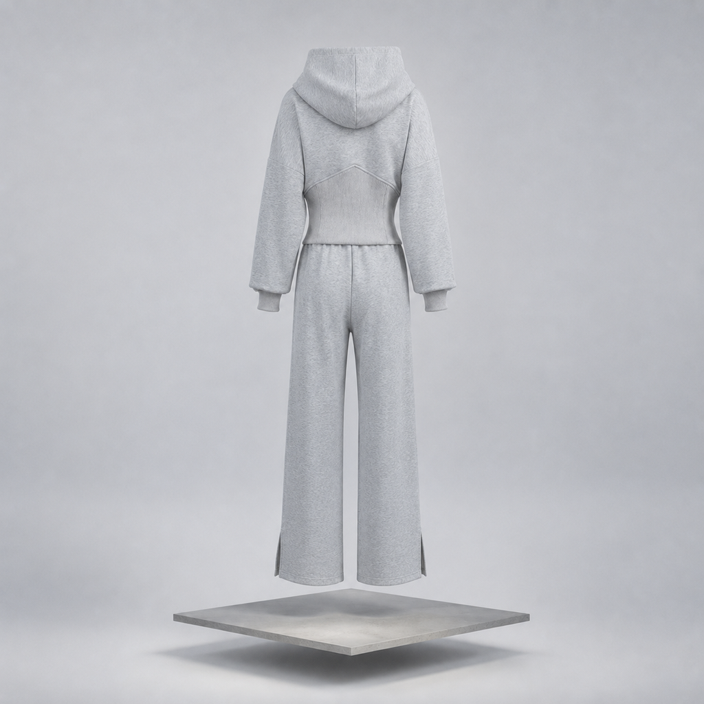 Zip Up Hoodie & Wide Leg Pants Set