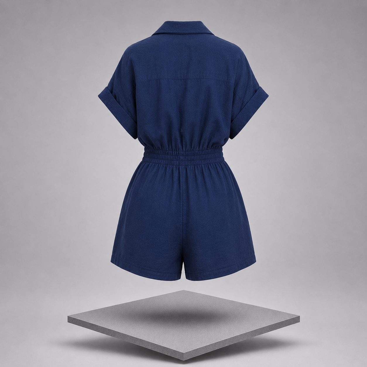 Collar Short Sleeve Romper