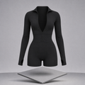 Zip-Front Long Sleeve Romper