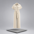 Chest Pocket Short Sleeve Wide Leg Jumpsuit