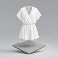 Surplice Short Sleeve Romper
