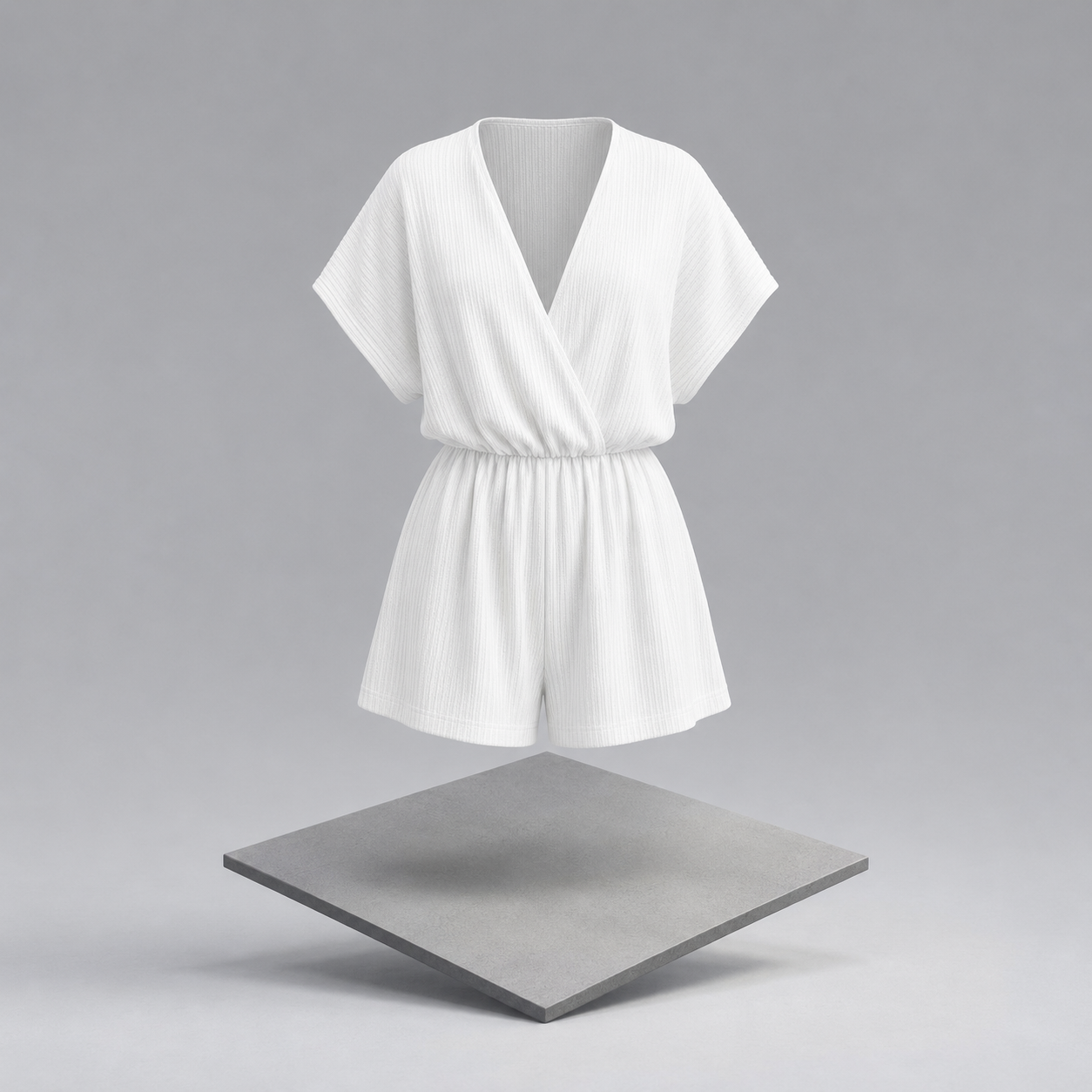 Surplice Short Sleeve Romper