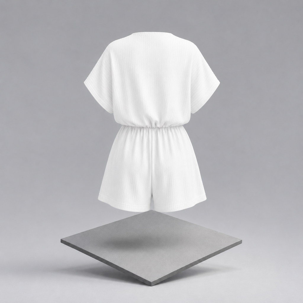 Surplice Short Sleeve Romper