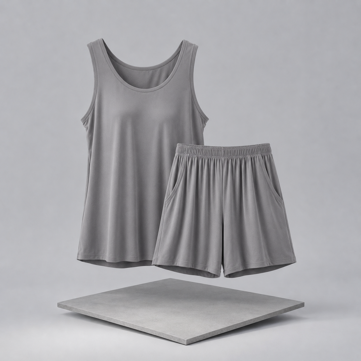 Padded Sleeveless Tank Top & Shorts Set