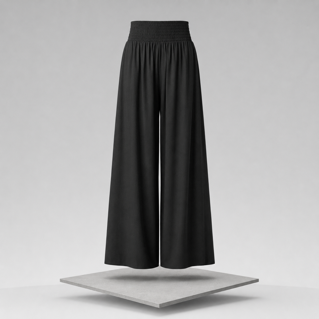 Smocked Waistband Wide Leg Lounge Pants