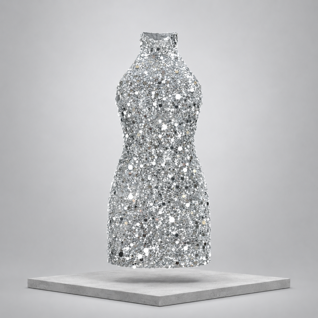 Divine Sequin Halter Neck Mini Dress
