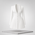 Button Down Blazer Pleated Mini Dress