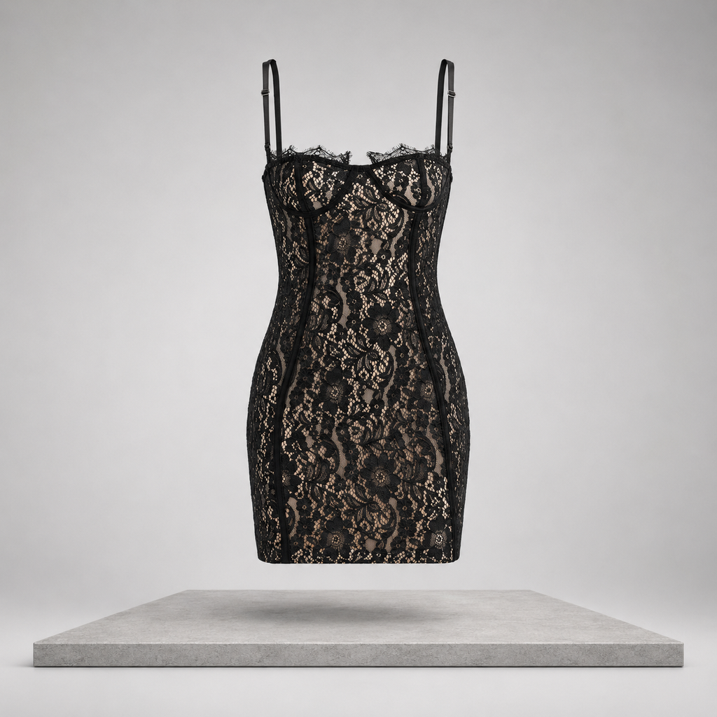 Lace Spaghetti Strap Mini Dress