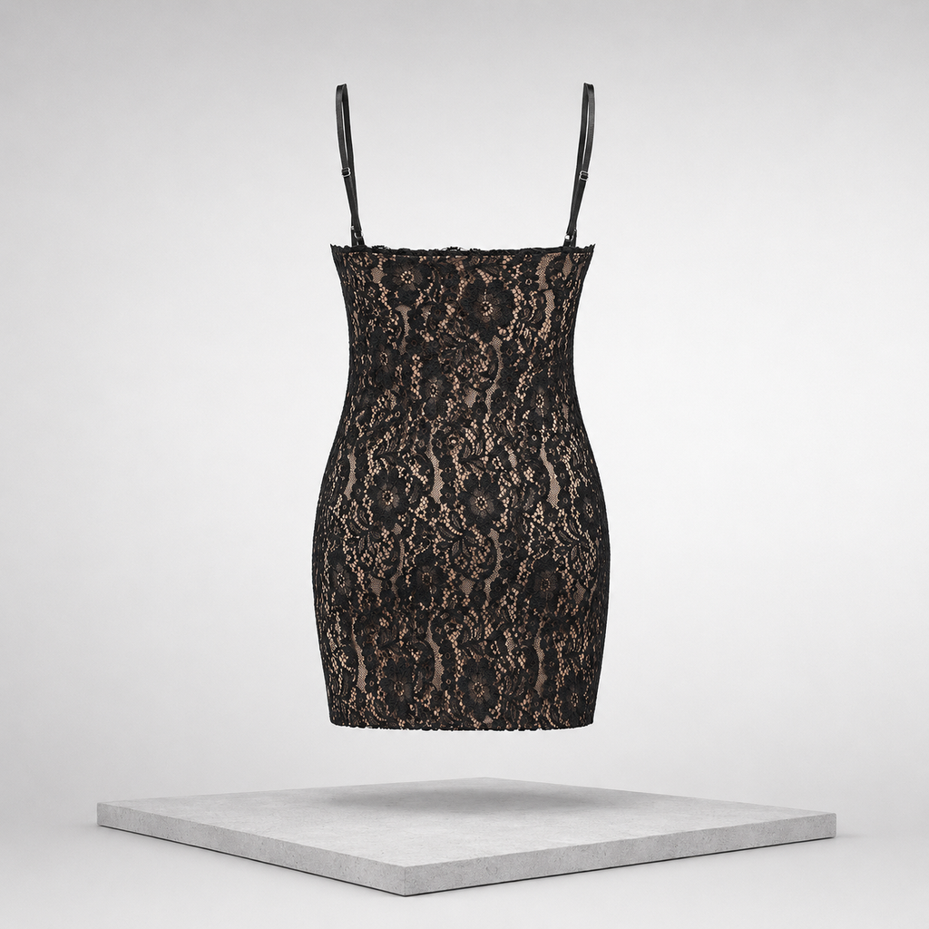 Lace Spaghetti Strap Mini Dress