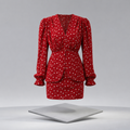 Polka Dot Long Sleeve Layered Dress