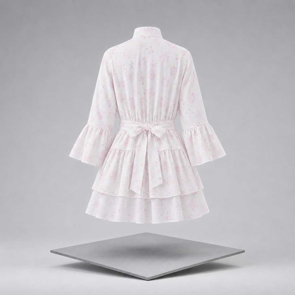 Floral Print Layered Ruffle Dress