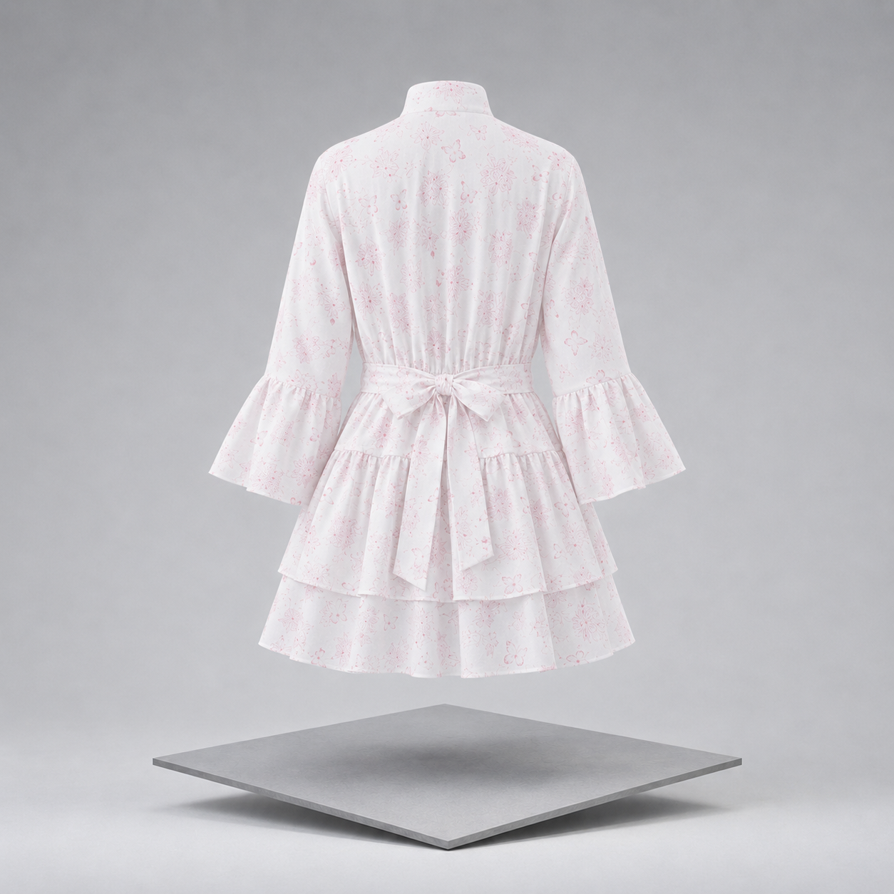 Floral Print Layered Ruffle Dress