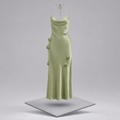 Halter Neck Slit Back Maxi Dress