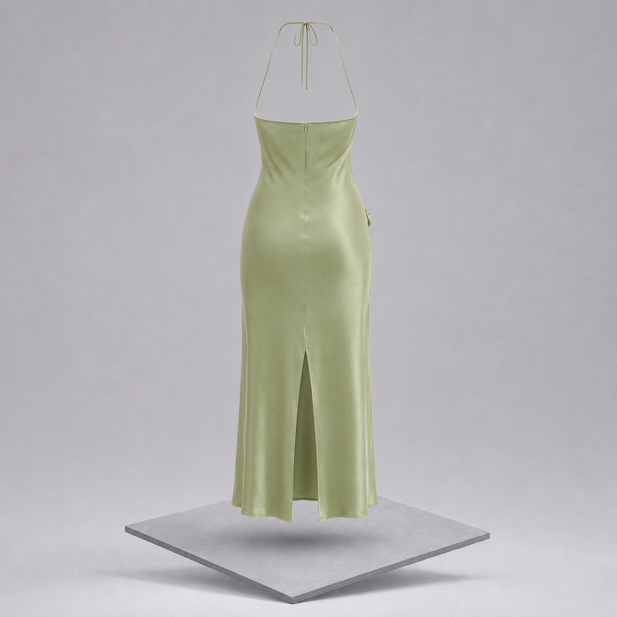 Halter Neck Slit Back Maxi Dress