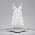 Ruffled Layered Tie Shoulder Dress