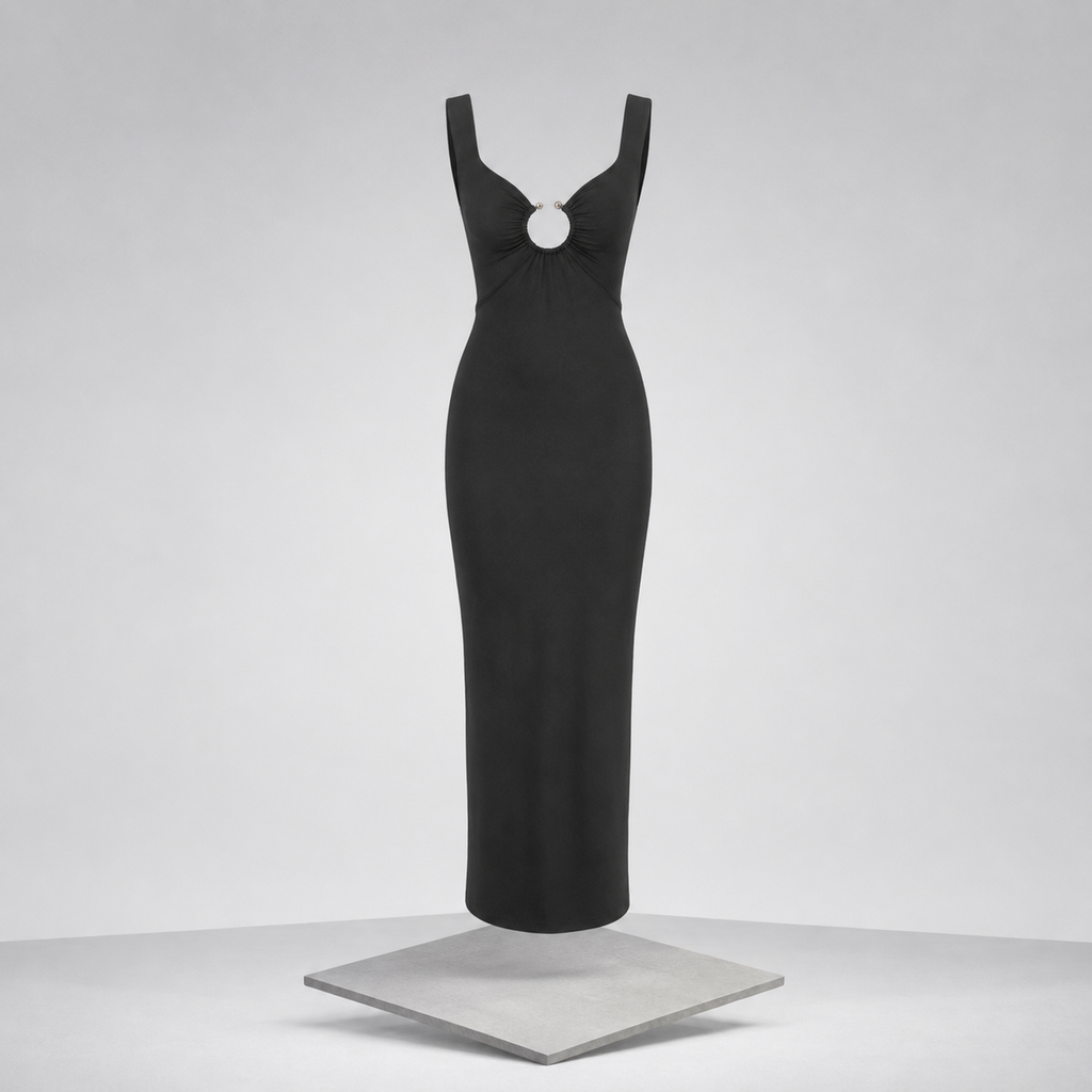 Backless Slit Back Cutout Maxi Dress