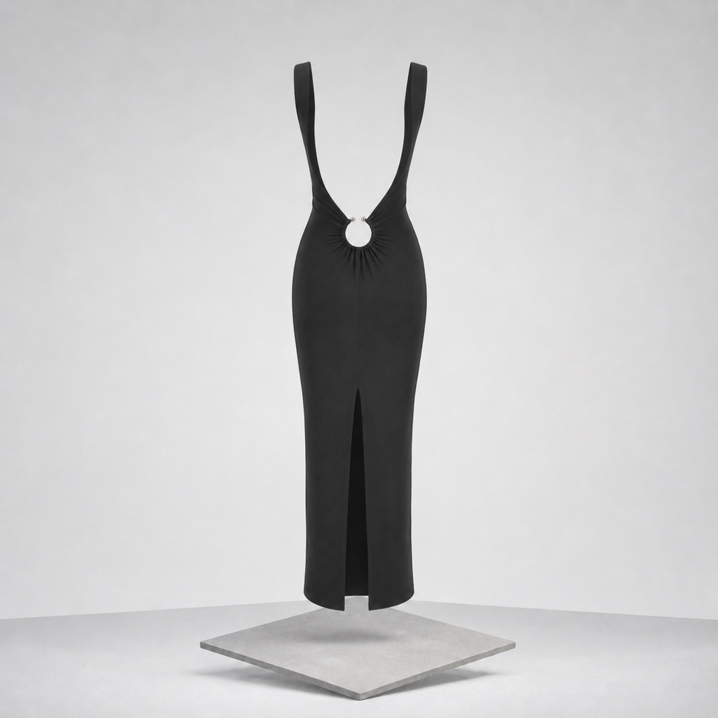 Backless Slit Back Cutout Maxi Dress