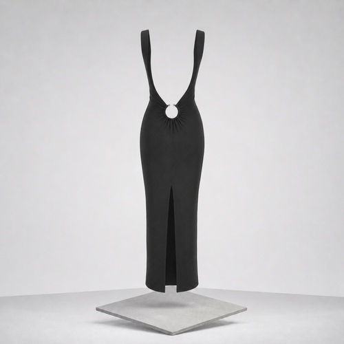 Backless Slit Back Cutout Maxi Dress