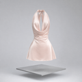 Satin Backless Halter Neck Dress