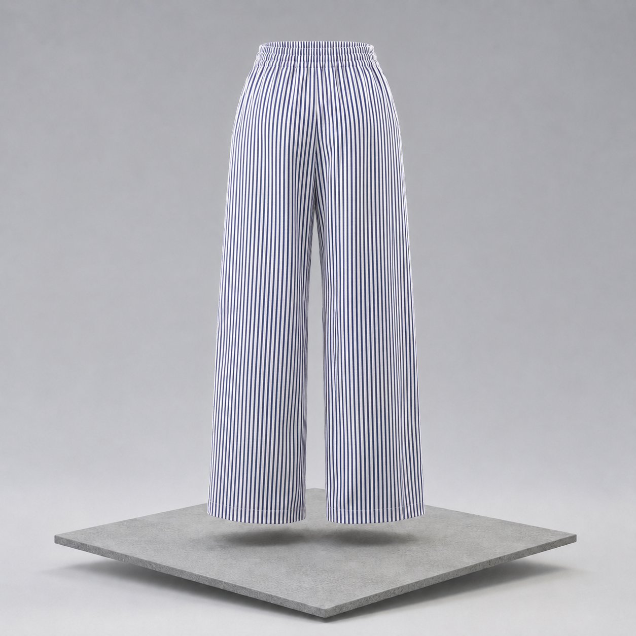 Striped High-Waisted Wide-Leg Trousers
