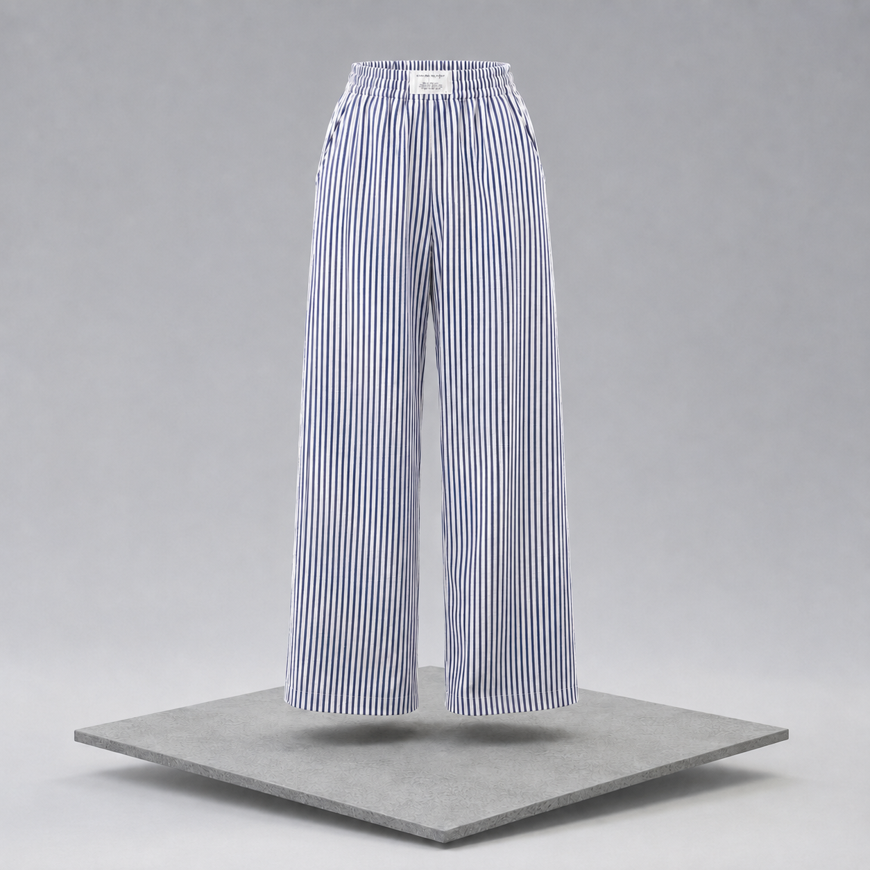 Striped High-Waisted Wide-Leg Trousers