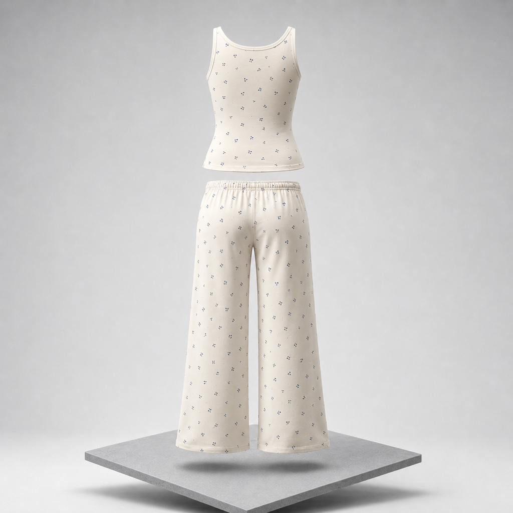 Floral Print Tank & Wide Leg Pants Lounge Set