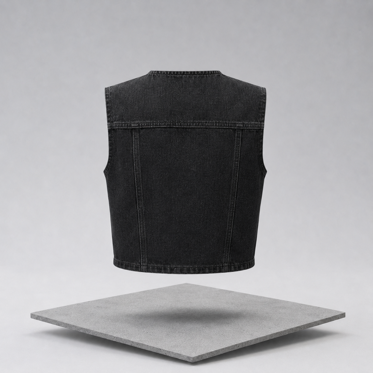 Button-Up Sleeveless Denim Vest