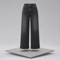 Rhinestone Embellished Wide Leg Jeans