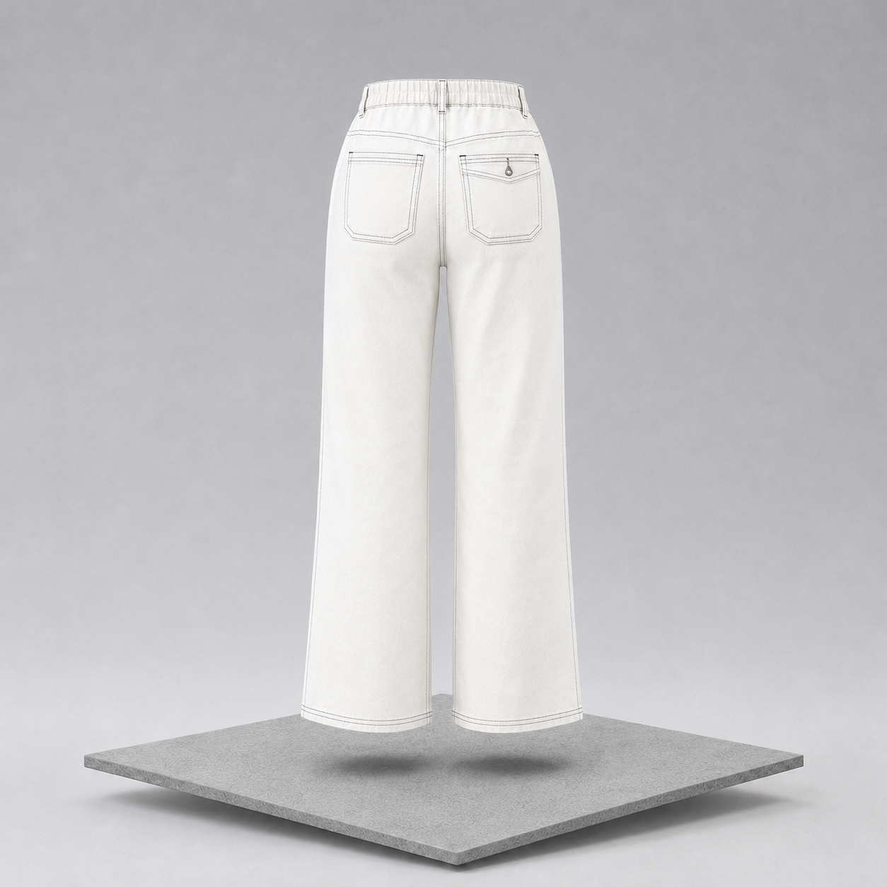 Wide Leg Contrast Stitching Jeans