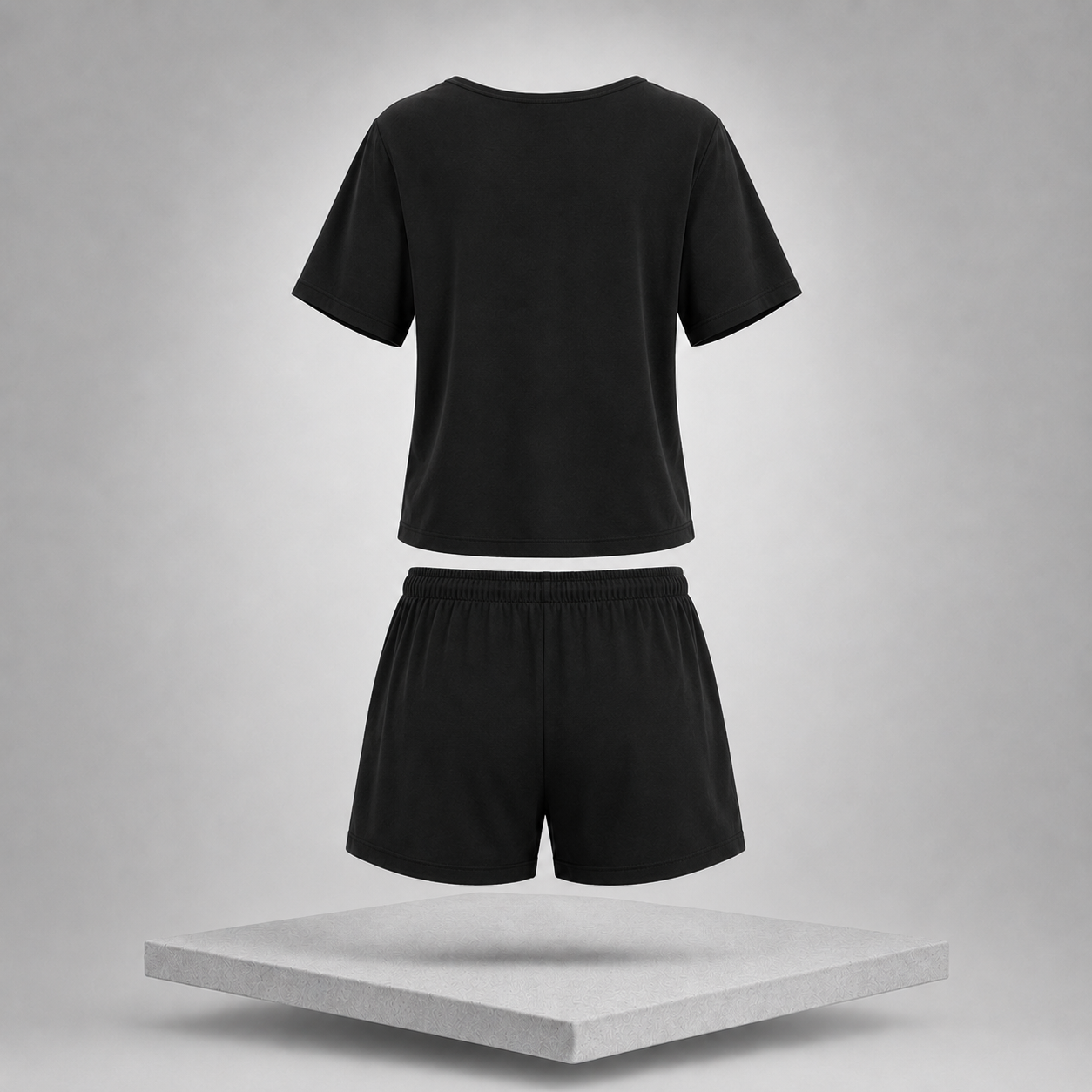 V-Neck Short Sleeve Top & Pocketed Shorts Lounge Set