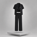 Short Sleeve Shirt, Bralette & Pants Lounge Set