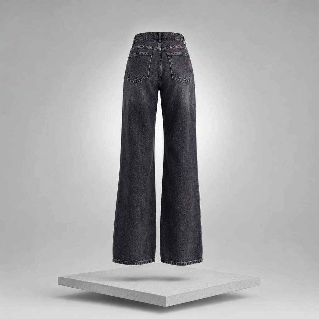 High-Waisted Slit Hem Jeans