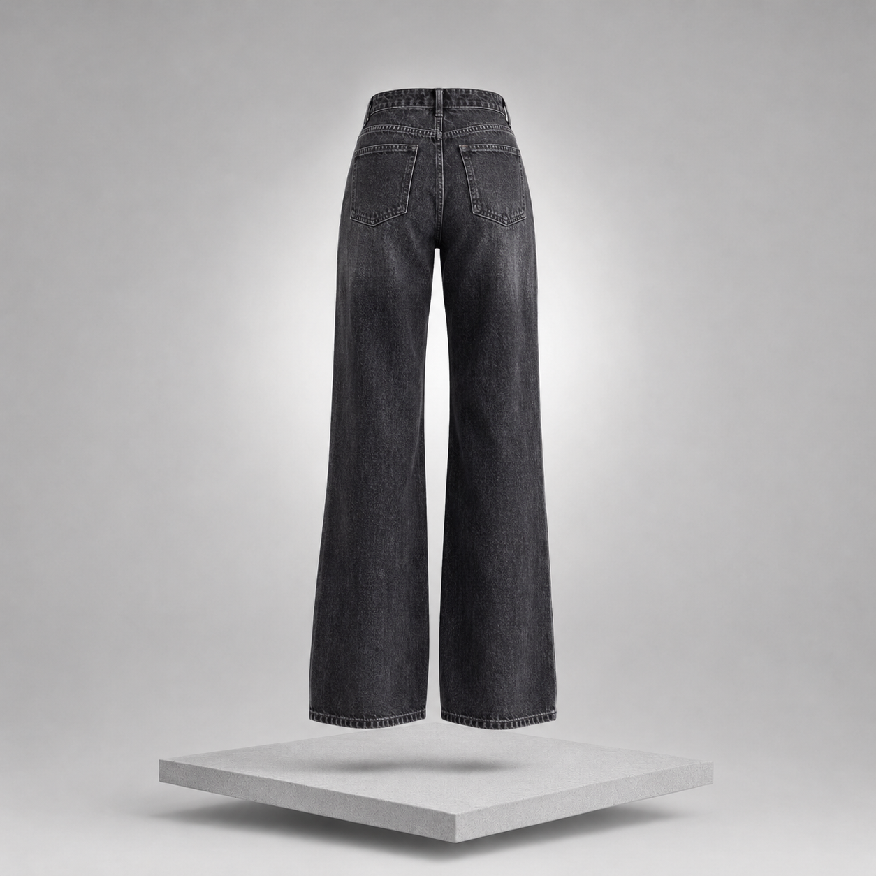 High-Waisted Slit Hem Jeans