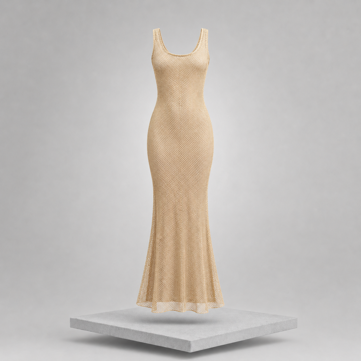 Backless Scoop Neck Maxi Dress
