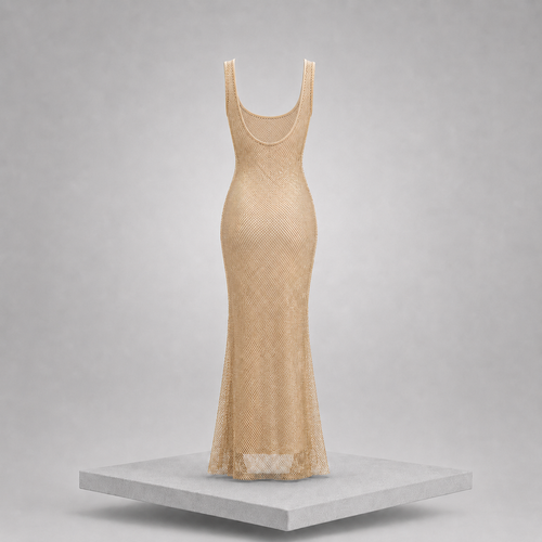 Backless Scoop Neck Maxi Dress