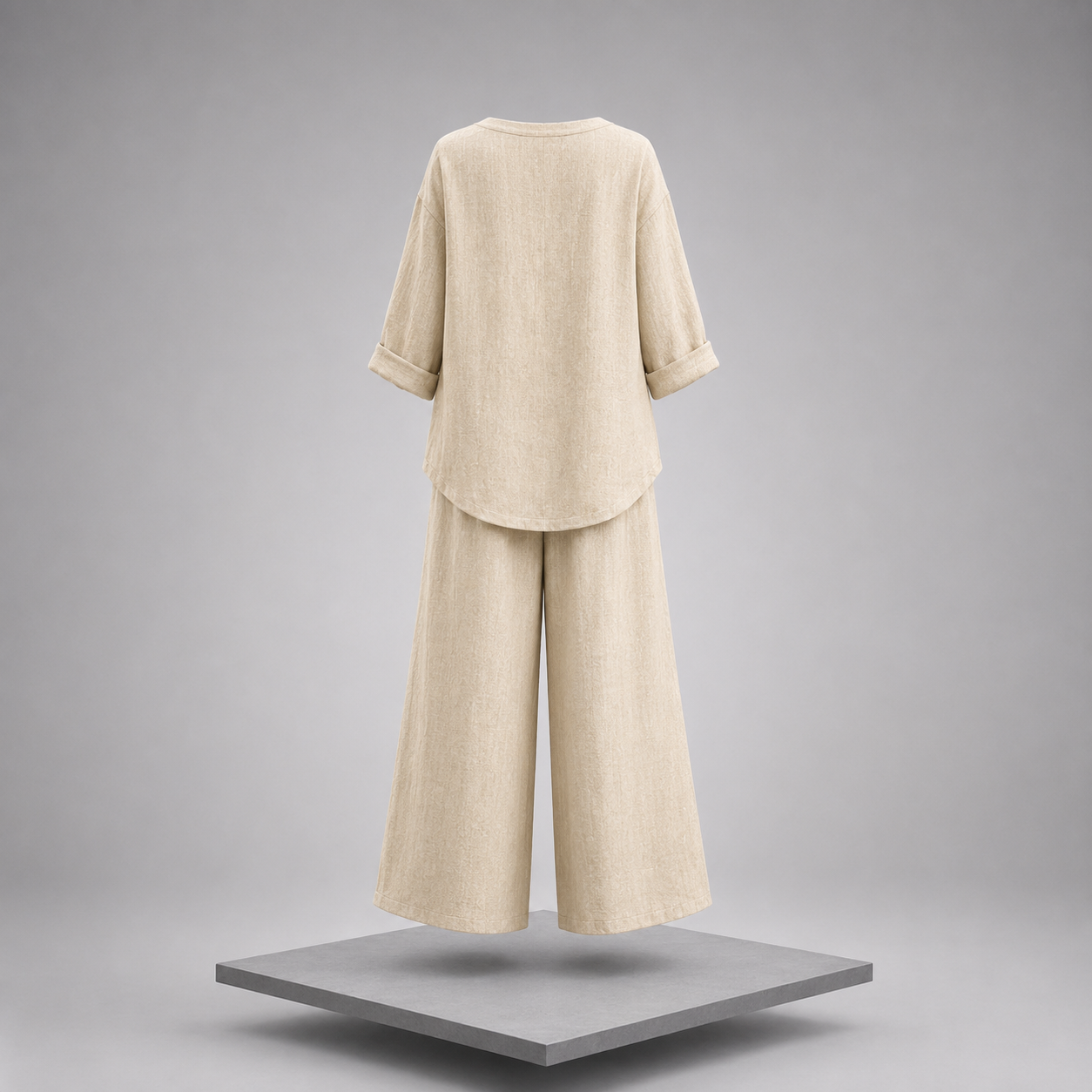 V-Neck Top & Wide-Leg Pants Set